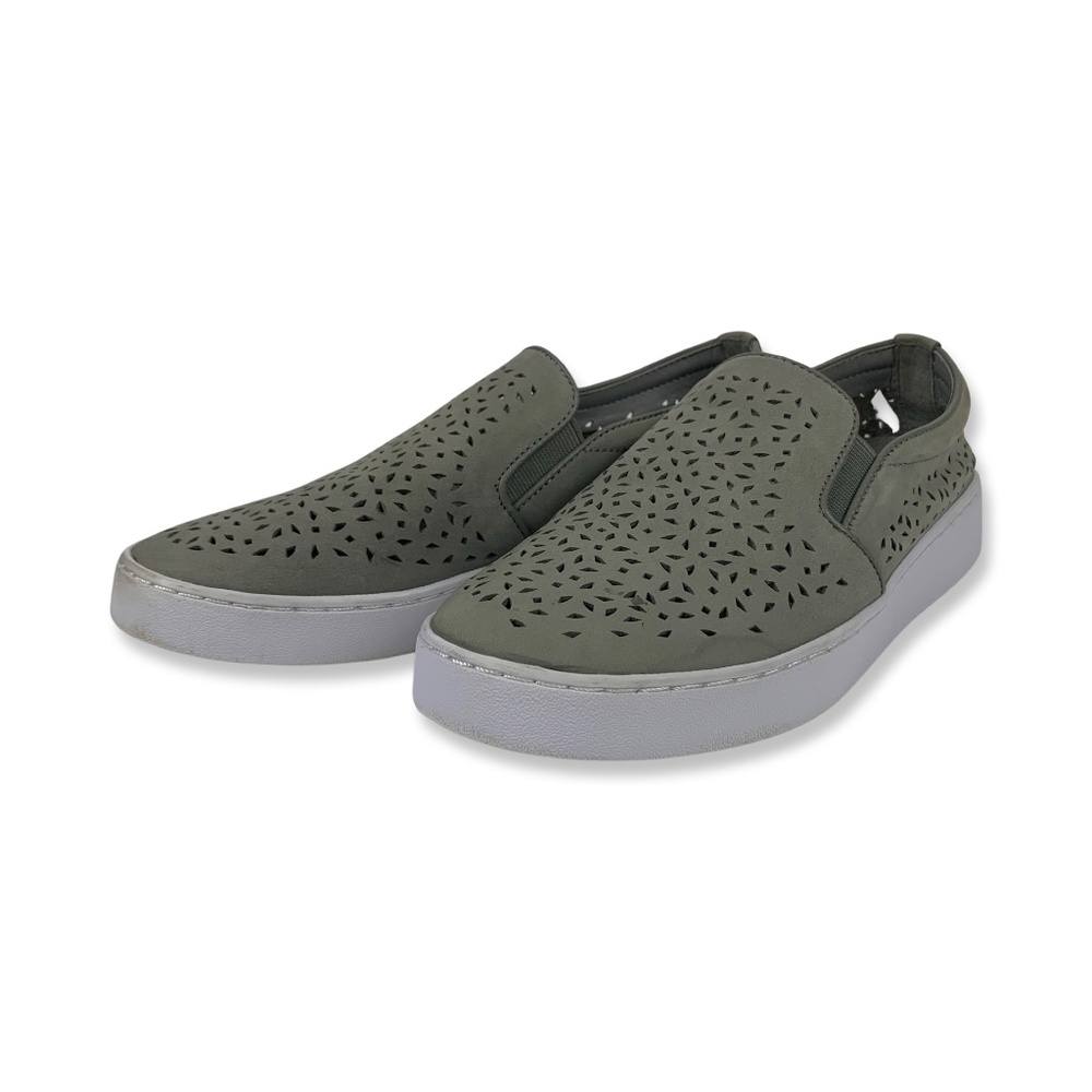Vionic Gray Suede Splendid Midi Perf Orthotic Sli… - image 3